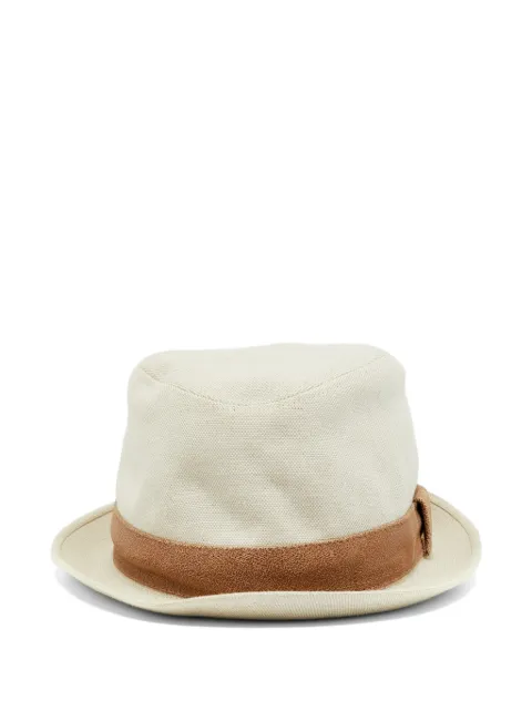Hermès Pre-Owned leather-trim fedora hat