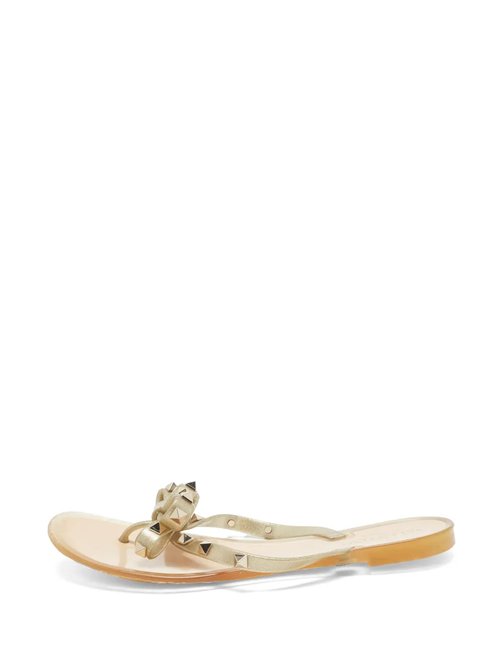 Valentino Garavani Pre-Owned Rockstud bow slides - Oro