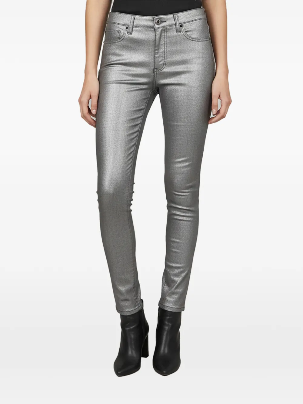 Saint Laurent Pre-Owned jean skinny à effet enduit - Argent Saint Laurent Pre-Owned jean skinny à effet enduit - Argent