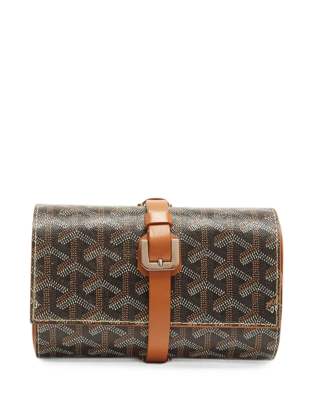 Pre-owned Goyard 2017 Ine Travel Watch Case In Brown