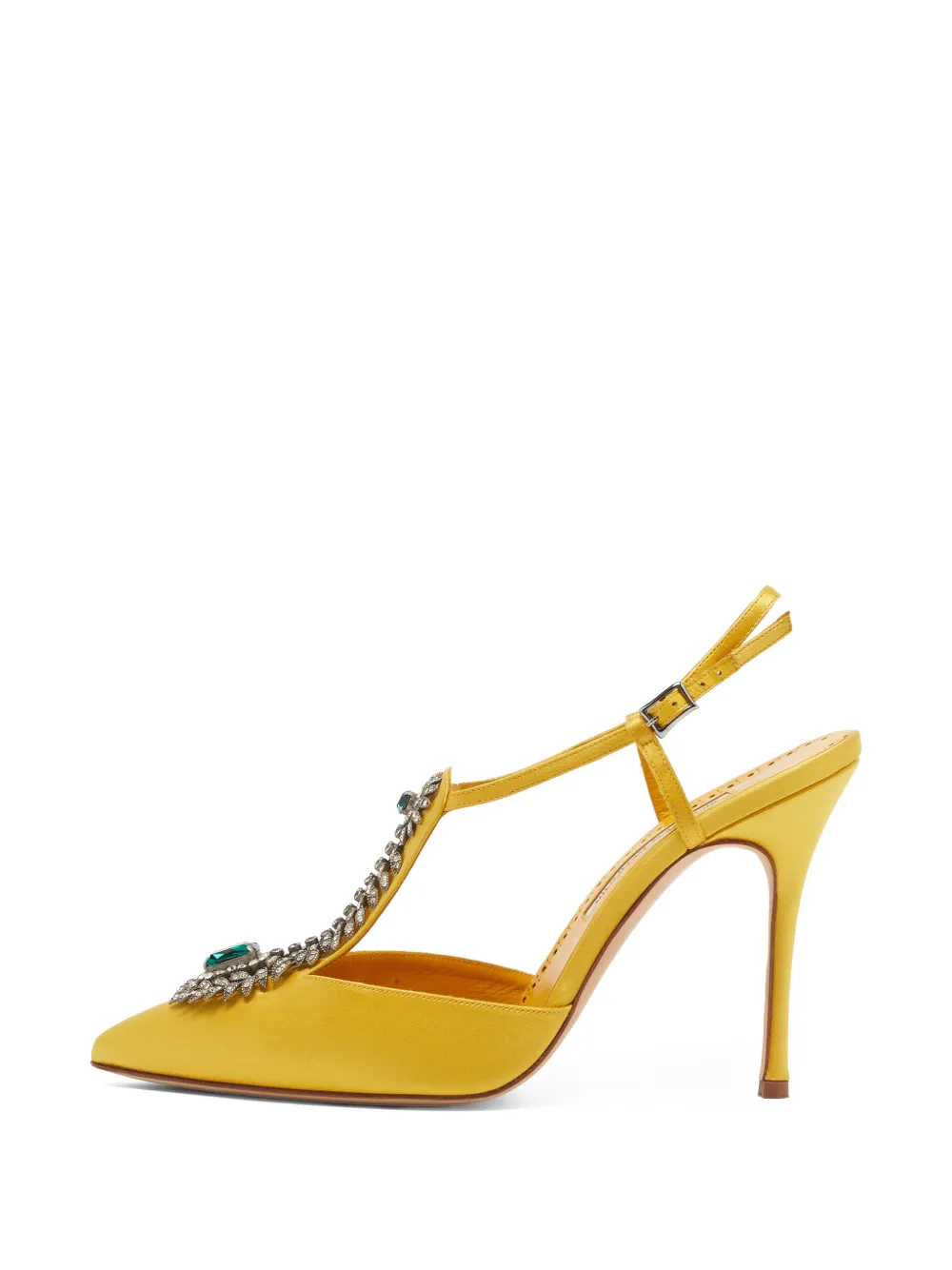 Manolo Blahnik escarpins Jamala à ornements de cristaux - Jaune