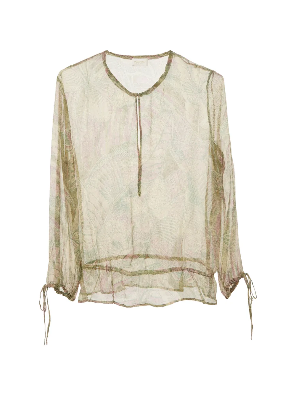 Valentino Garavani Pre-Owned butterfly-print chiffon blouse - Toni neutri