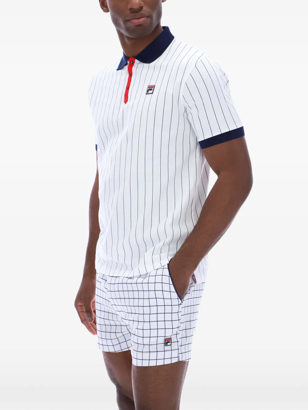 Fila BB1 Classic gestreept poloshirt Wit