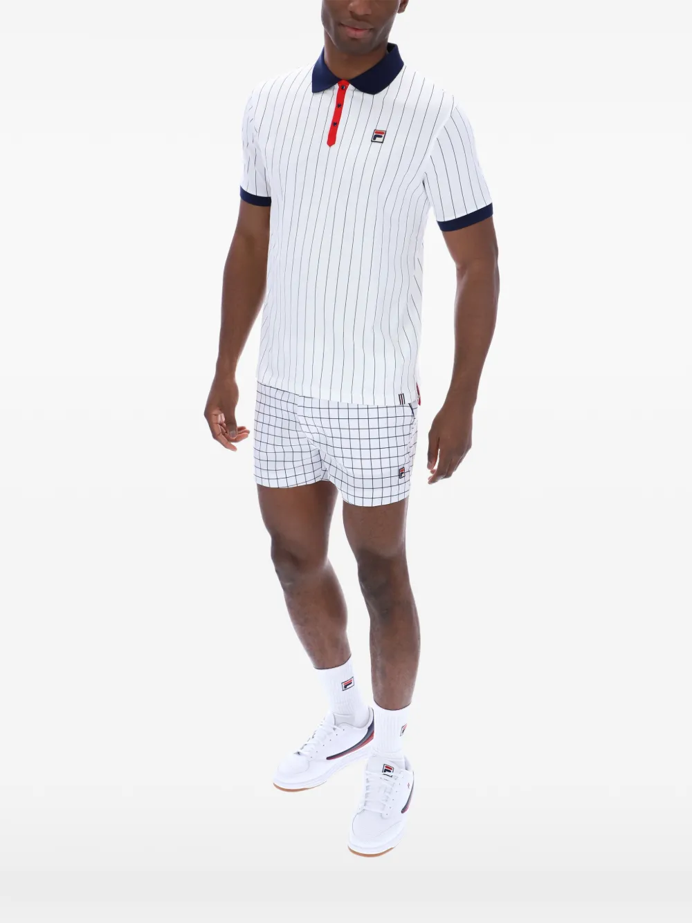 Fila BB1 Classic gestreept poloshirt Wit
