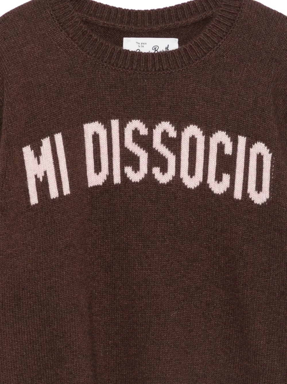 MC2 Saint Barth Kids Princess intarsia-knit logo-embroidered sweater Bruin