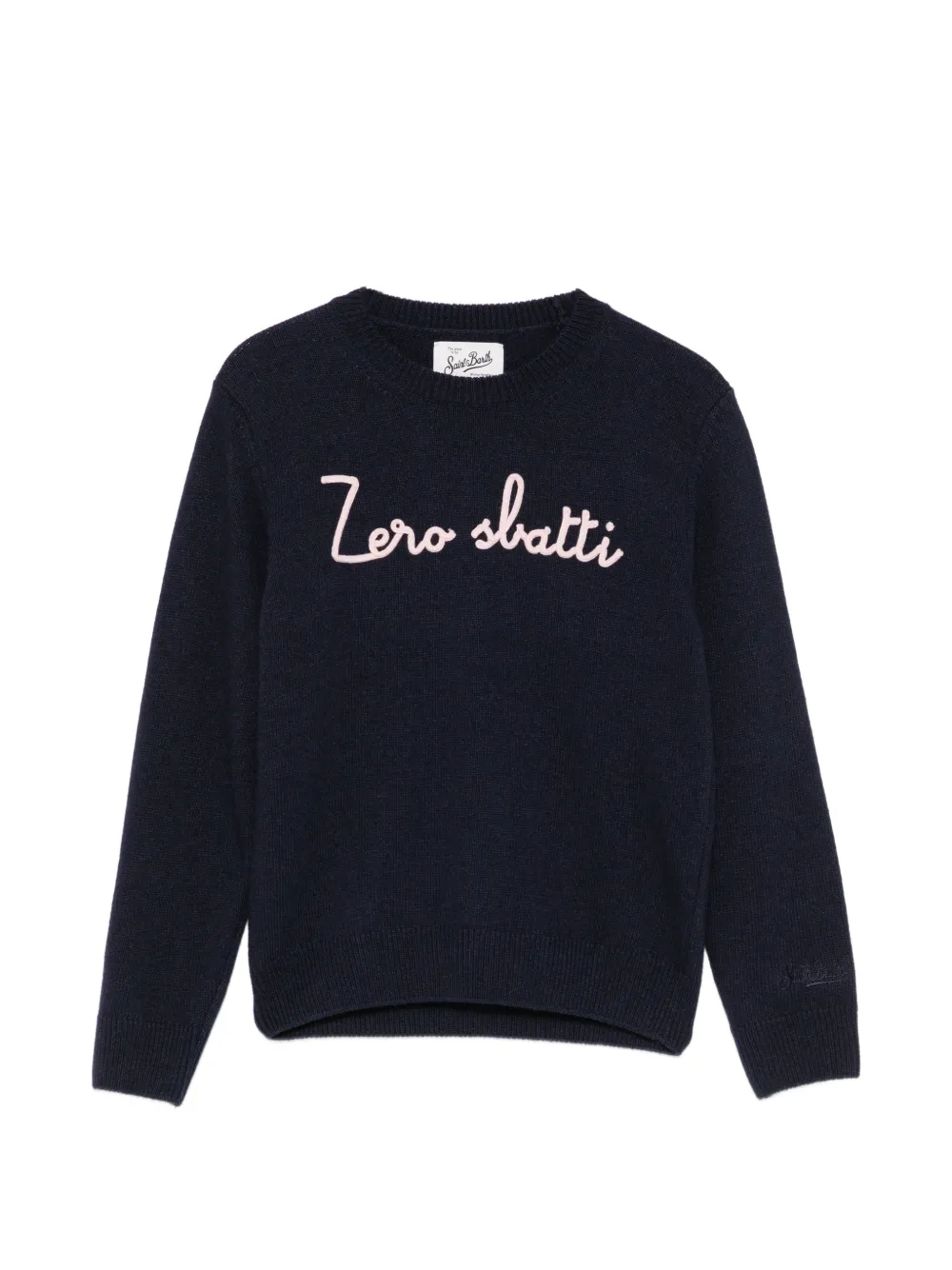 MC2 Saint Barth Kids Sweater met borduurwerk en ronde hals Blauw