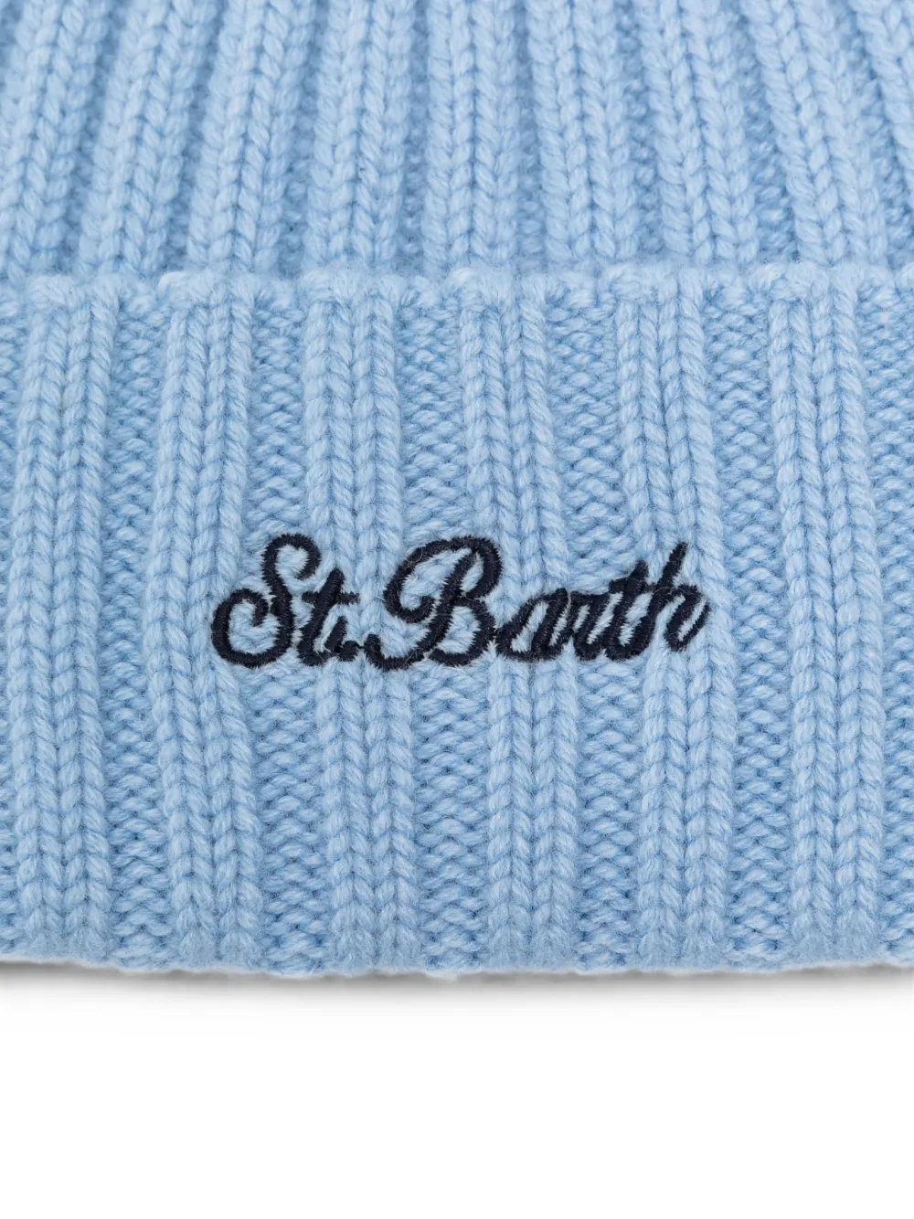 MC2 Saint Barth Kids Geribbelde muts met geborduurd logo Blauw