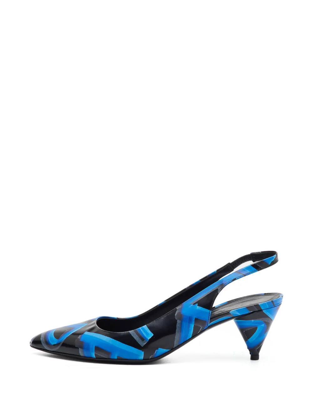 Burberry Pre-Owned Morson graffiti-print slingback pumps - Nero