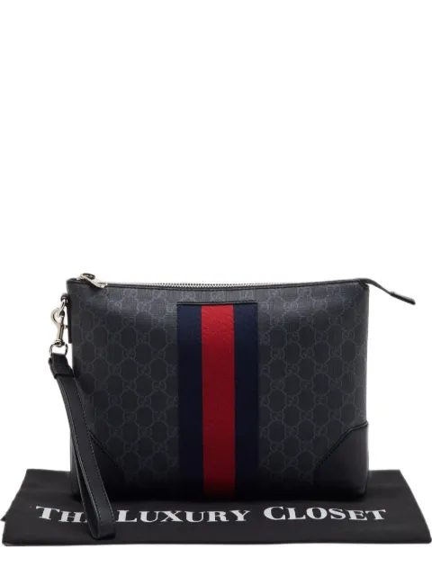 Gucci Pre-Owned GG Supreme Web zip clutch bag