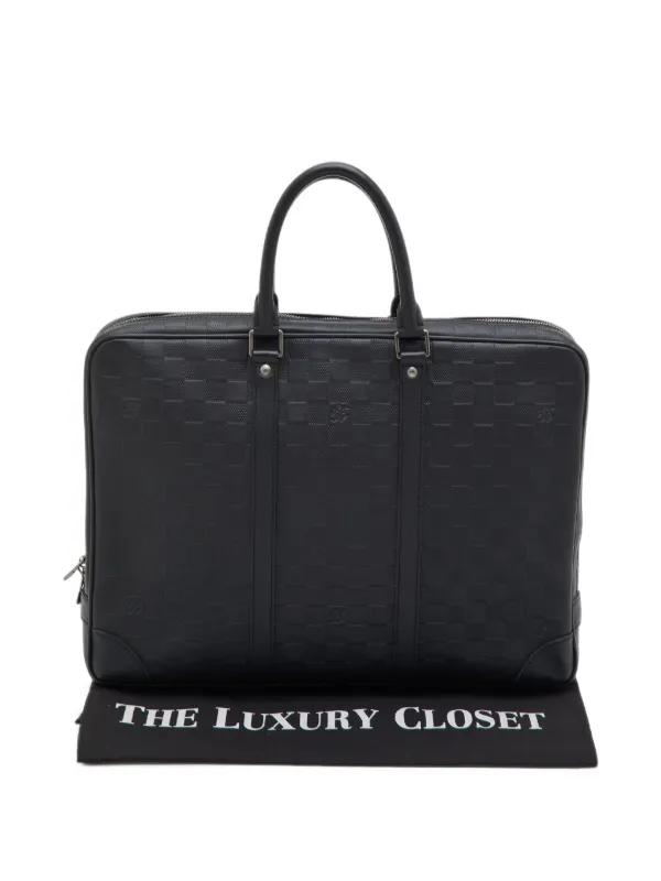 3*ン様 Louis Vuitton ビジネスバッグ ブラック Louis Vuitton Pre-Owned 2012 Document Business Damier Infini