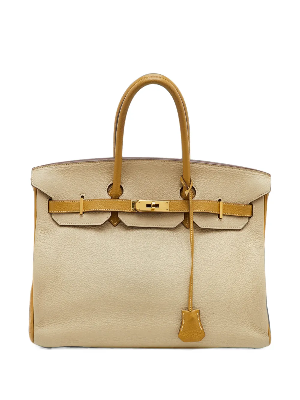 Hermès Pre-Owned 2009 35 Birkin leather tote bag - Giallo