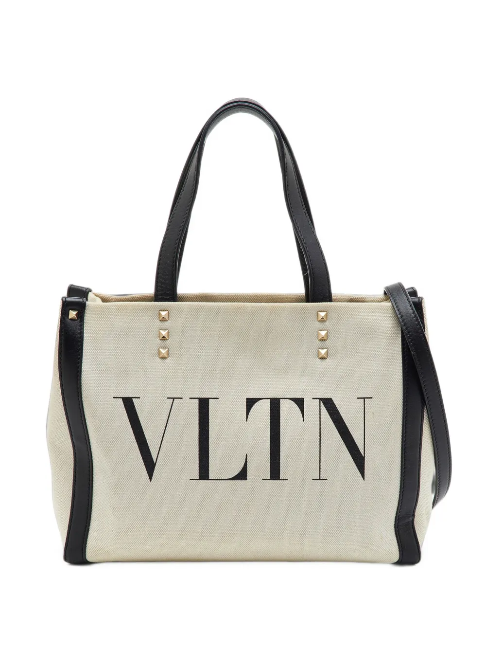Valentino Garavani Pre-Owned small VLTN Rockstud tote bag - Toni neutri