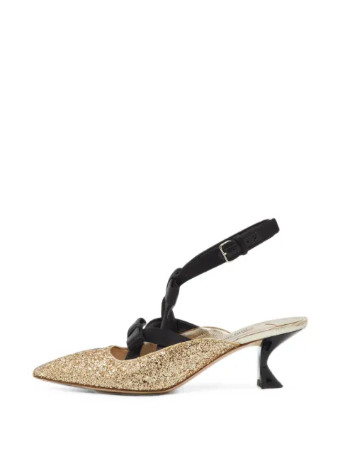 Miu Miu Pre-Owned mules con detalle de lazo y puntera en punta