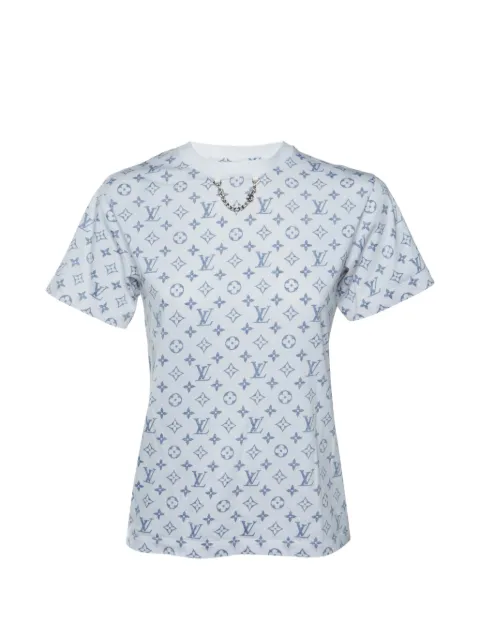 Louis Vuitton Pre-Owned Monogram print chain detail T-shirt