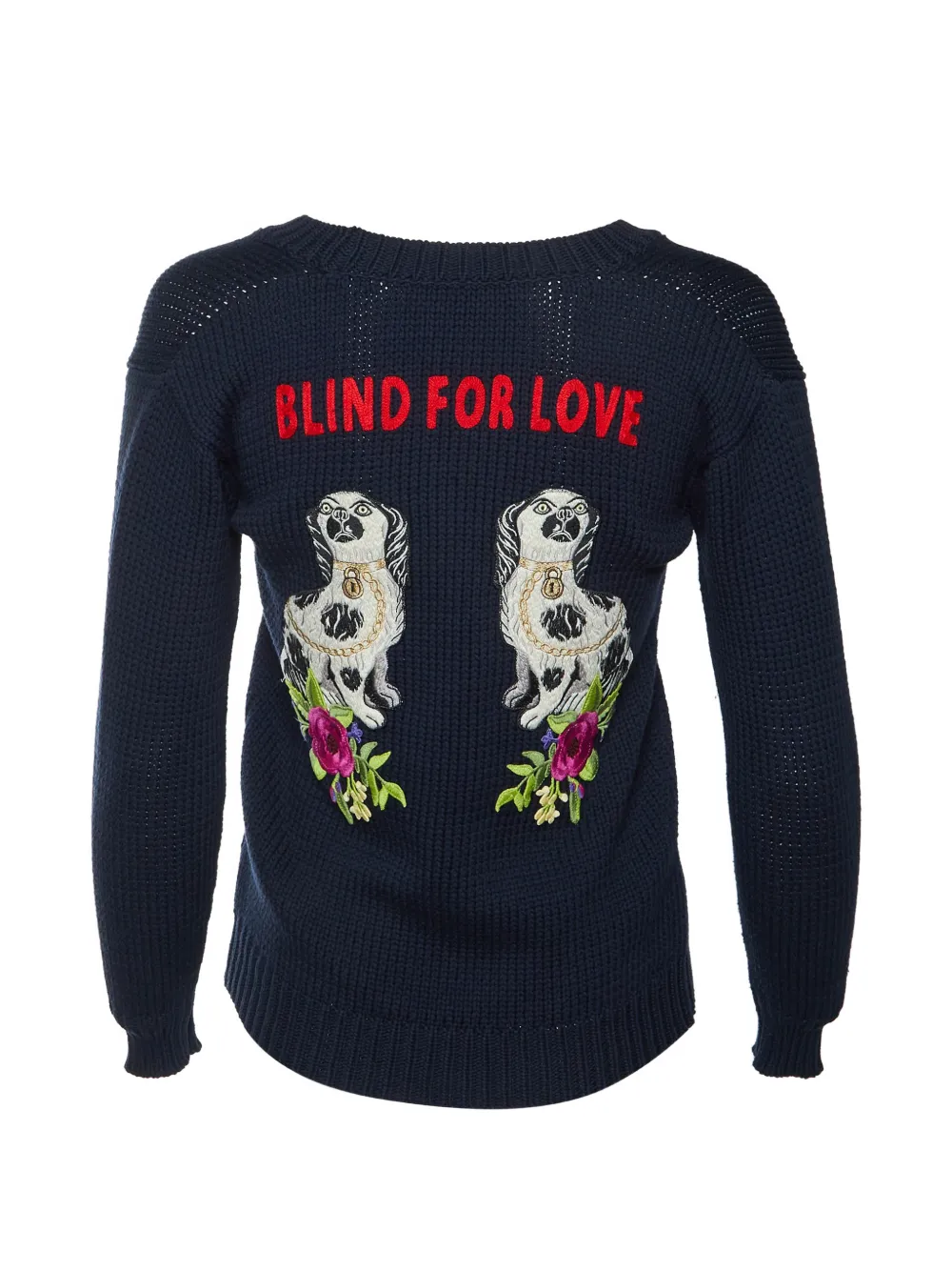 Gucci Pre-Owned embroidered knit cardigan Blauw