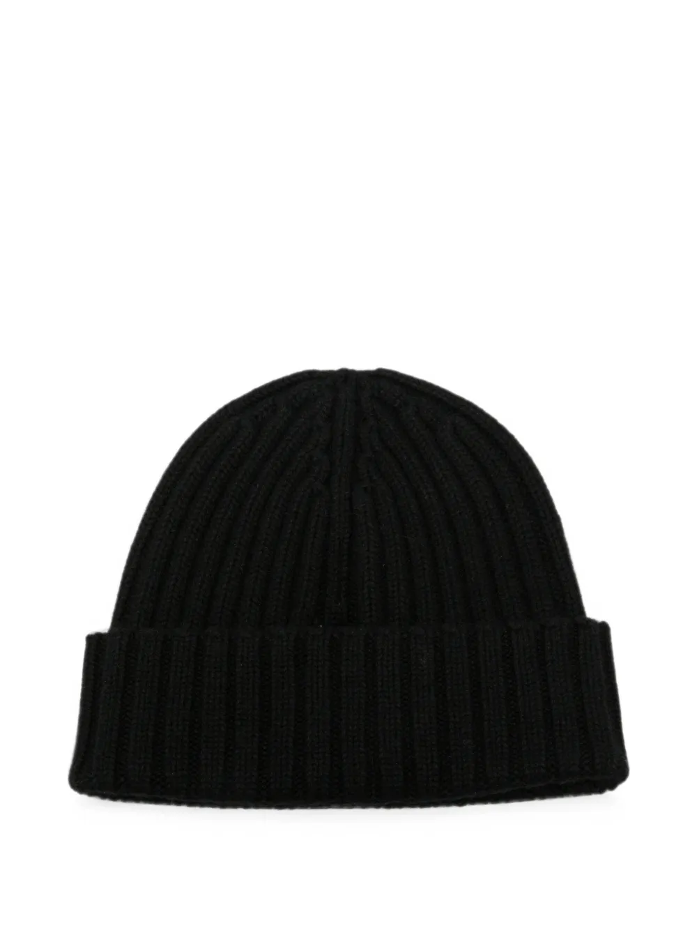MC2 Saint Barth Kids Wengen ribgebreide muts met geborduurd logo Zwart