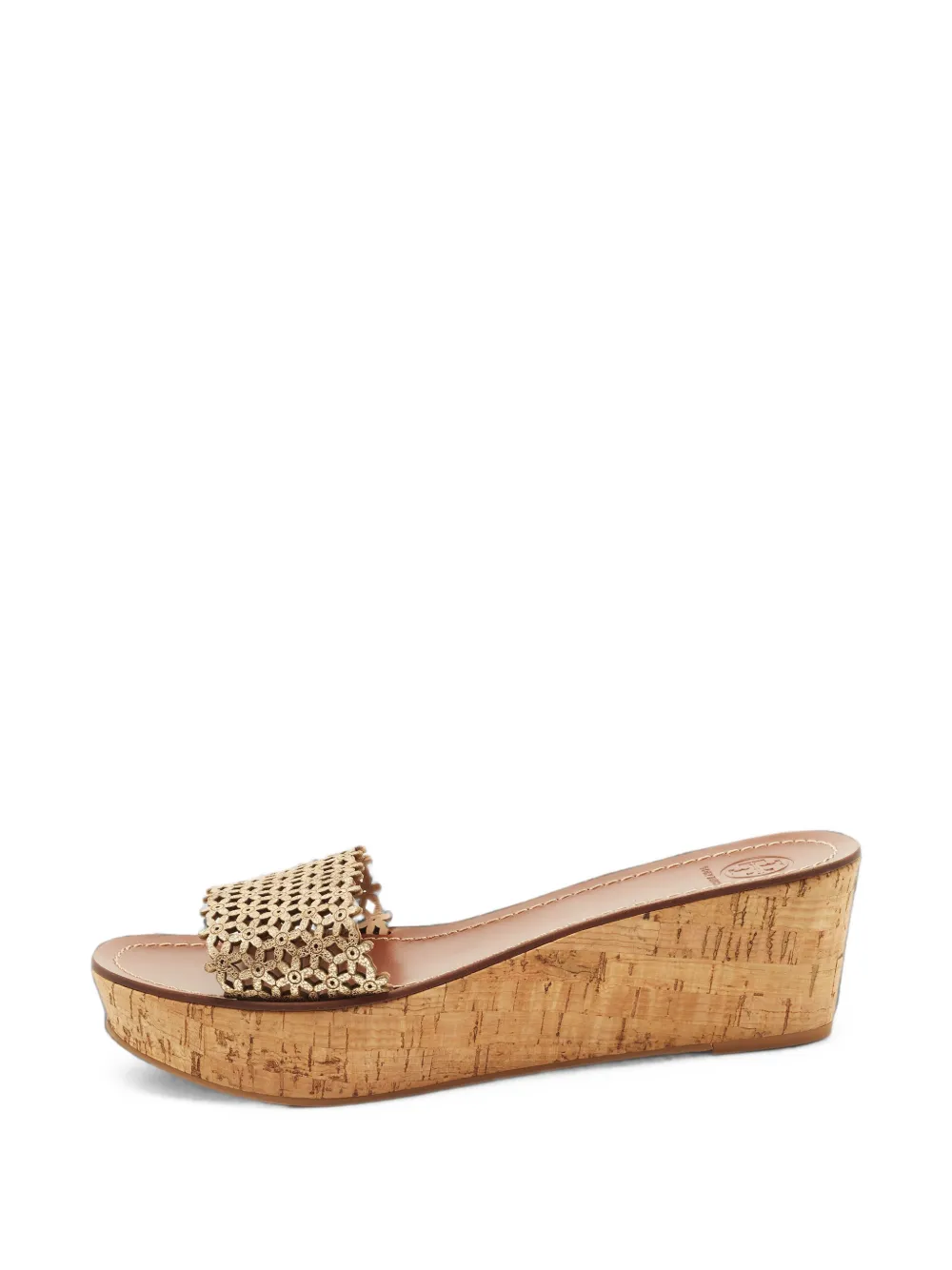 Tory Burch perforated leather wedge sandals - Oro