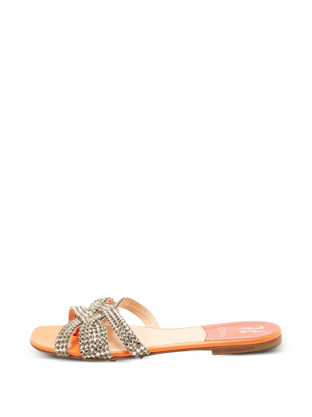 Gina sandales à ornements de cristal - Orange Gina sandales à ornements de cristal - Orange