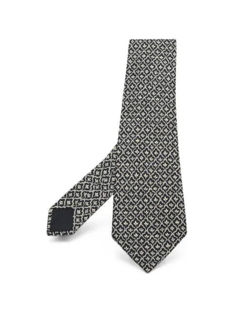 Hermès Pre-Owned leaf-print silk tie