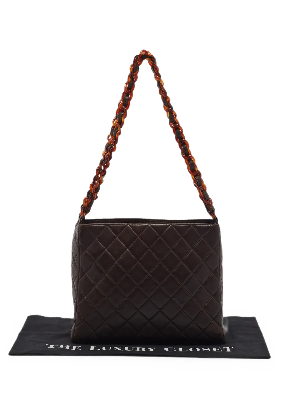 CHANEL Pre-Owned 1997-1999 quilted tortoise-effect tote bag - Marrone