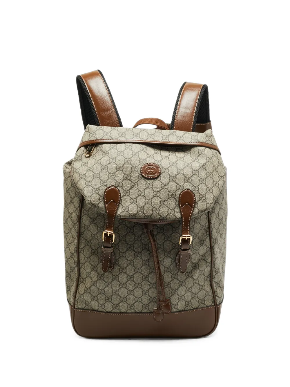 Gucci Pre-Owned GG Supreme buckle-detail backpack - Toni neutri