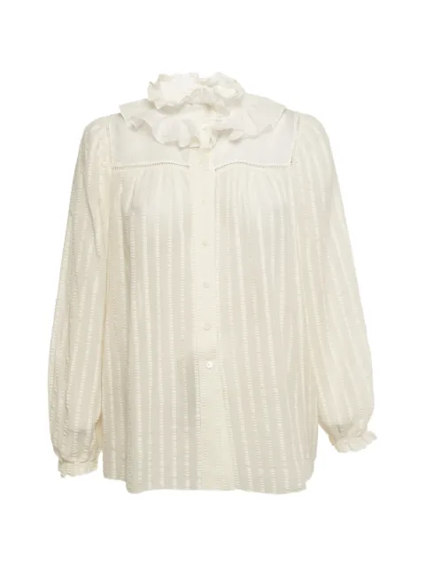 Chloé Pre-Owned ruffled striped blouse