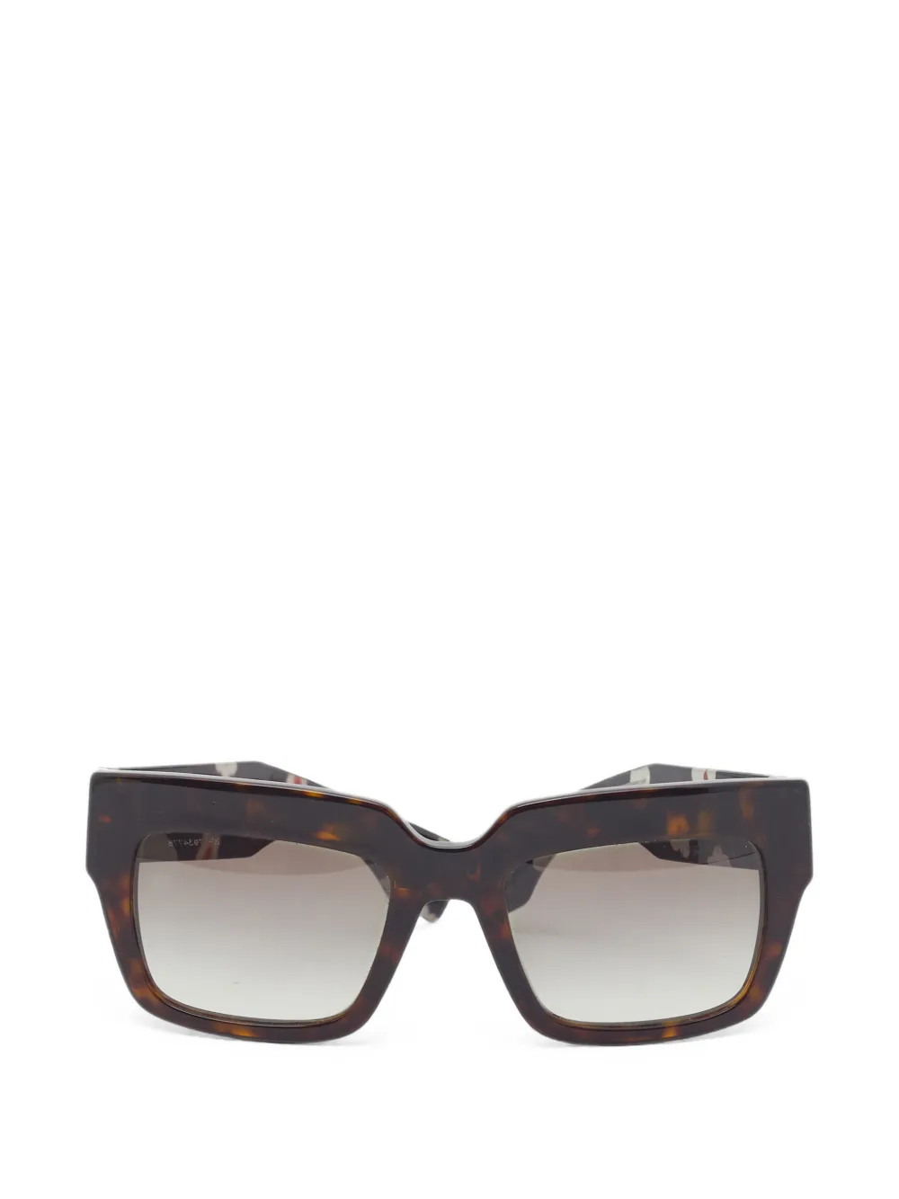 Prada Pre-Owned floral-print square-frame sunglasses - Marrone