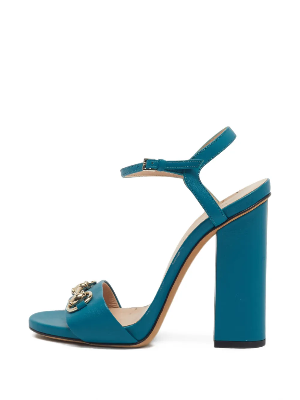 Gucci Pre-Owned Horsebit ankle-strap leather sandals - Blu