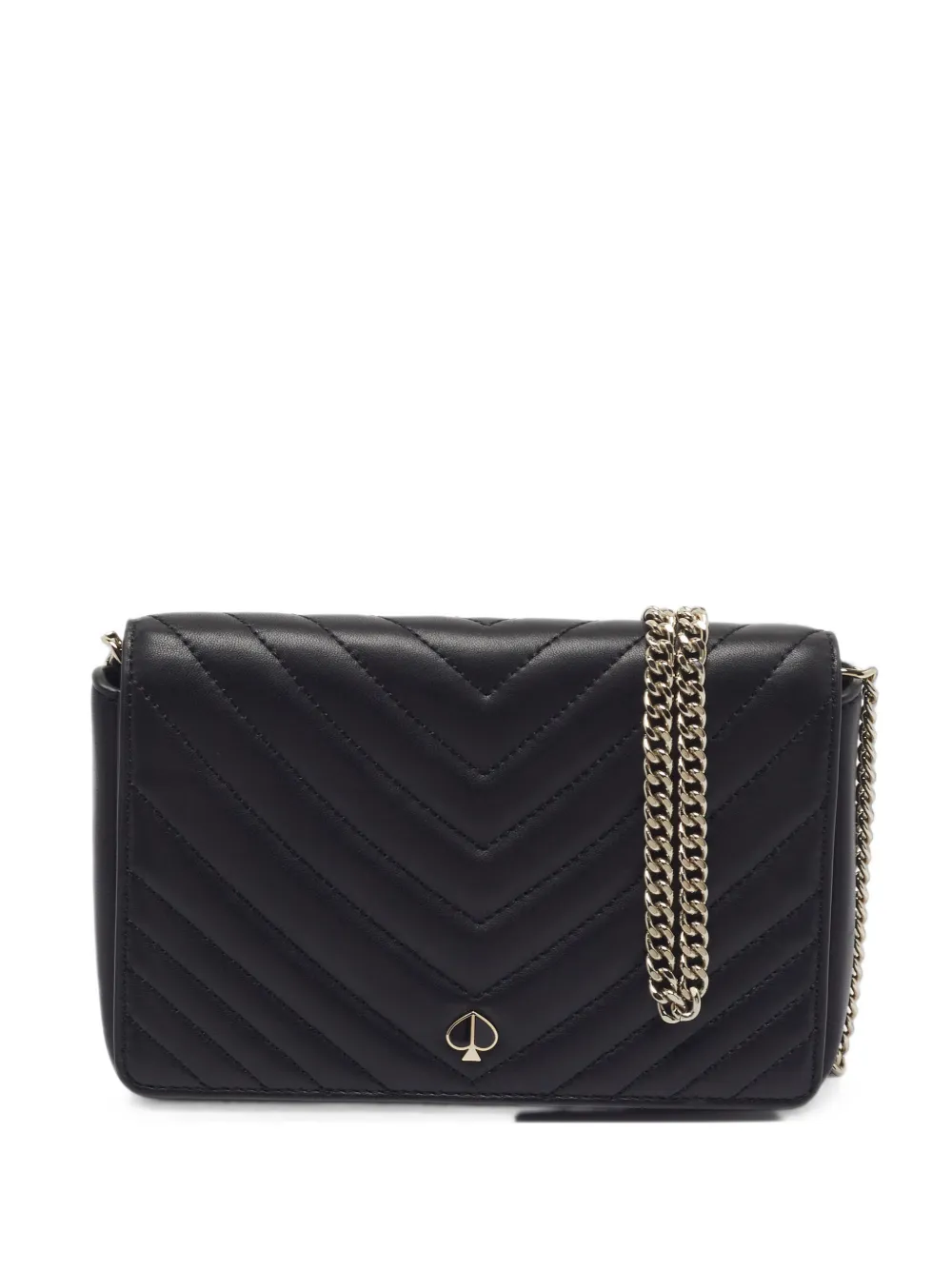 Kate Spade Amelia chevron calf leather shoulder bag - Nero