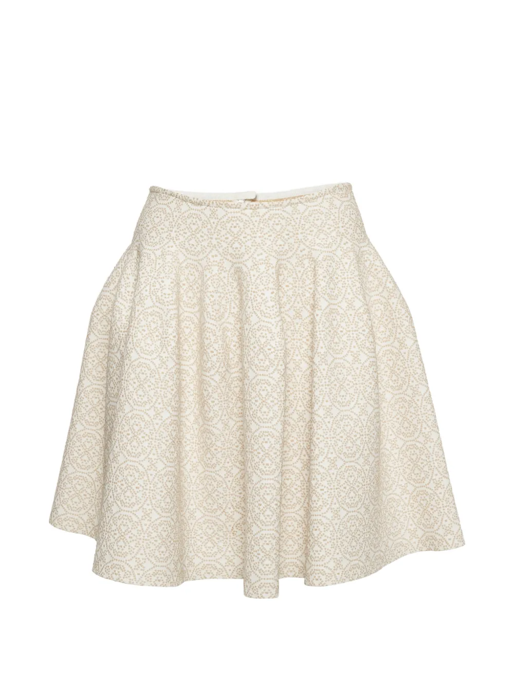 Alaïa Pre-Owned jupe évasée en jacquard métallisé - Blanc Alaïa Pre-Owned jupe évasée en jacquard métallisé - Blanc