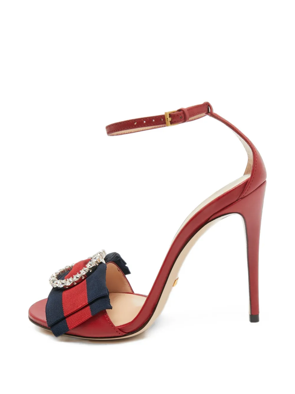 Gucci Pre-Owned sandales Charlotte Web à bride cheville - Rouge Gucci Pre-Owned sandales Charlotte Web à bride cheville - Rouge