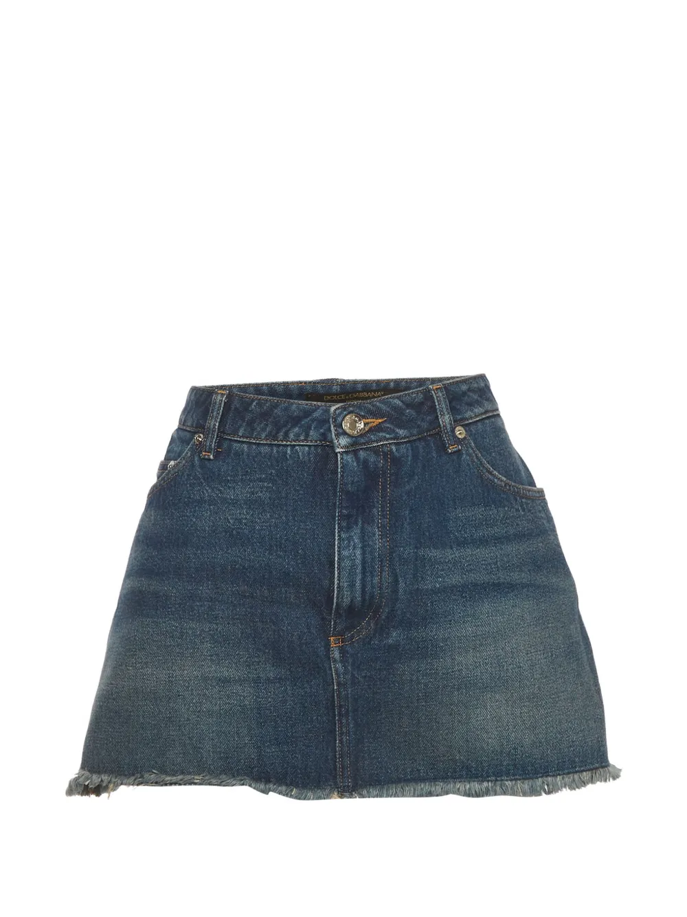 Dolce & Gabbana Pre-Owned Ausgefranster Jeans-Minirock - Blau