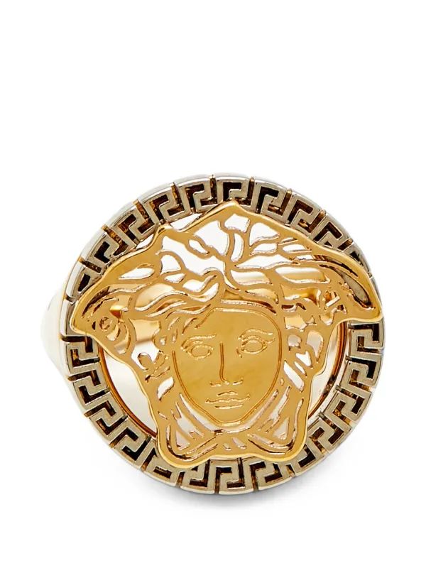 Versace Pre-owned Medusa Head Signet Ring in Gold
