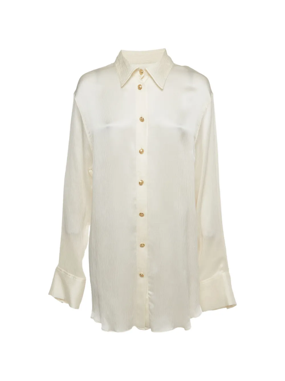 Balmain Pre-Owned robe-chemise plissée - Tons neutres Balmain Pre-Owned robe-chemise plissée - Tons neutres