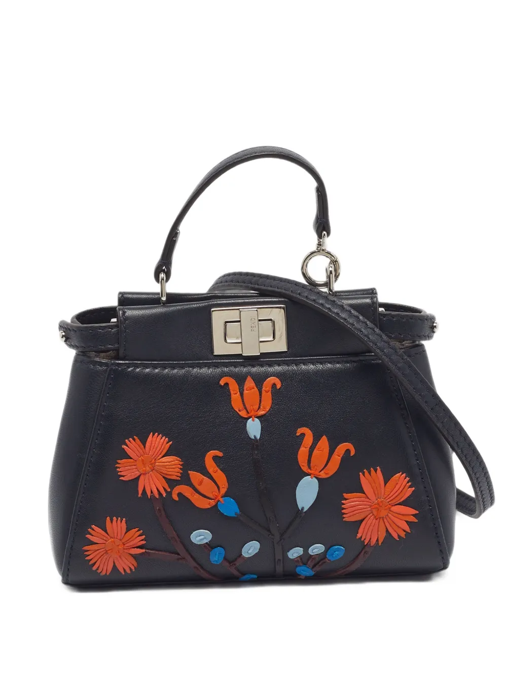 Fendi Pre-Owned 2016 micro Embroidered Peekaboo crossbody bag - Blu