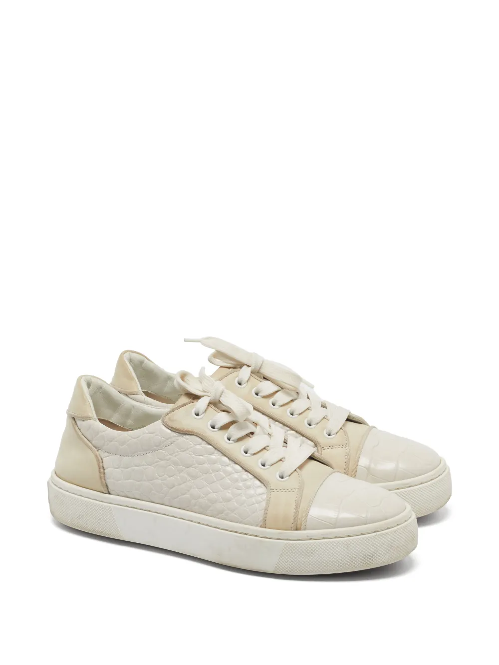 Christian Louboutin Pre-Owned Vierissima Sneakers mit Kroko-Optik - Weiß