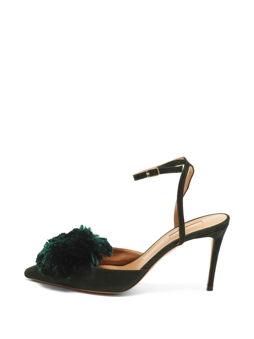 Aquazzura Pom Pom ankle strap pumps - Verde