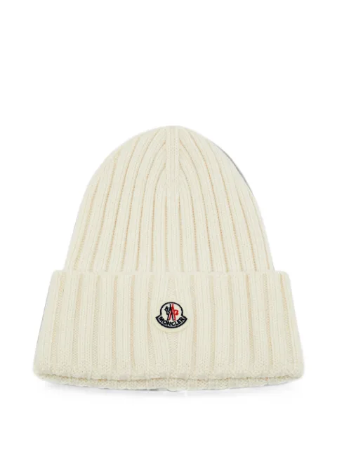 Moncler Vintage logo patch beanie hat