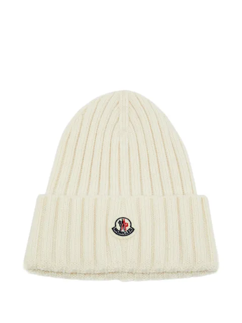 Moncler Vintage logo patch beanie hat