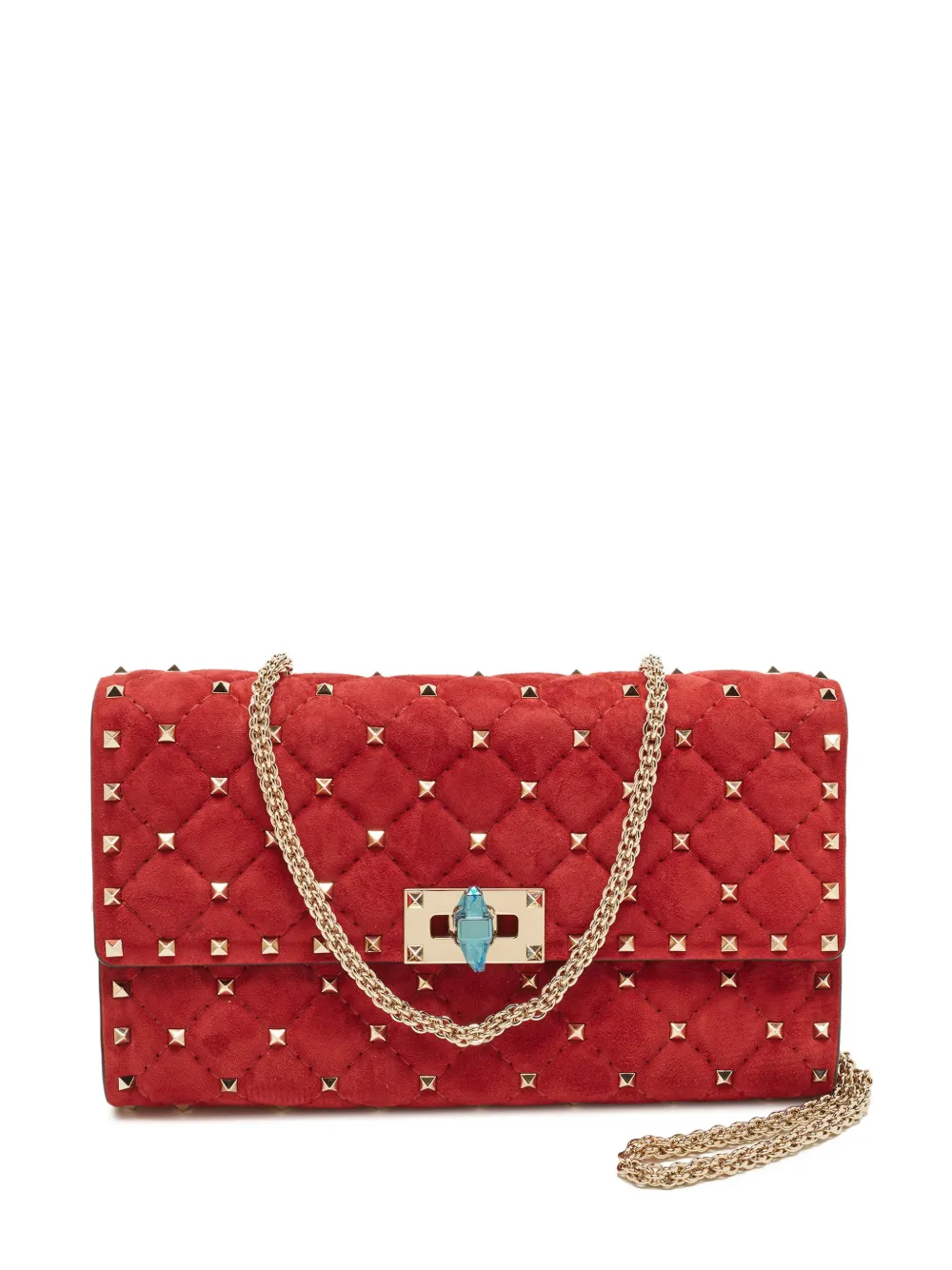Valentino Garavani Pre-Owned Rockstud quilted clutch bag - Rosso