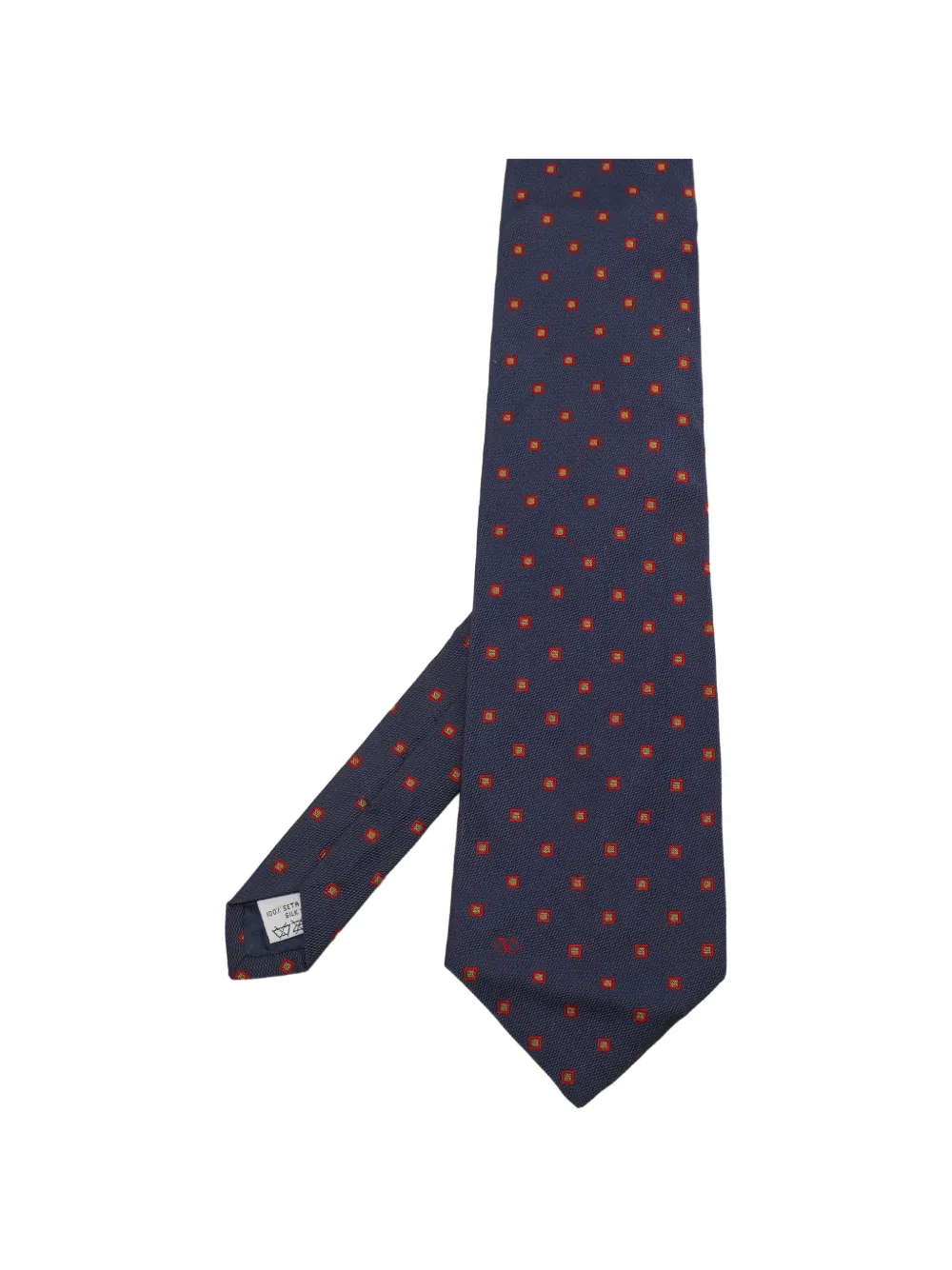 Valentino Garavani Pre-Owned geometric jacquard silk tie - Blu