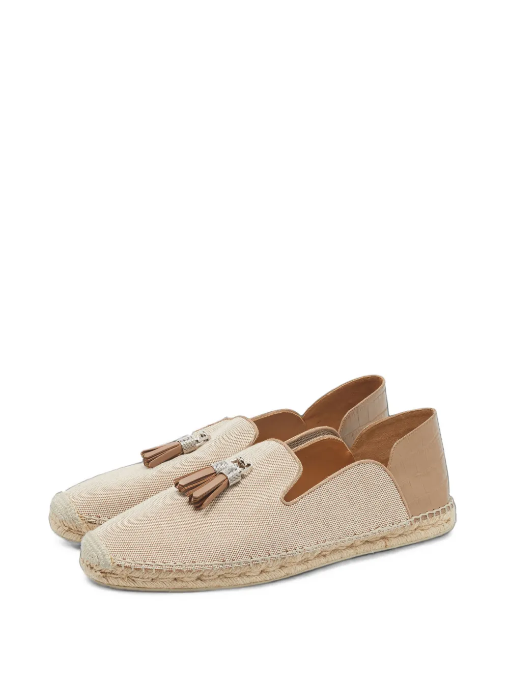 Christian Louboutin Pre-Owned Espadon croc-embossed espadrilles - Nude