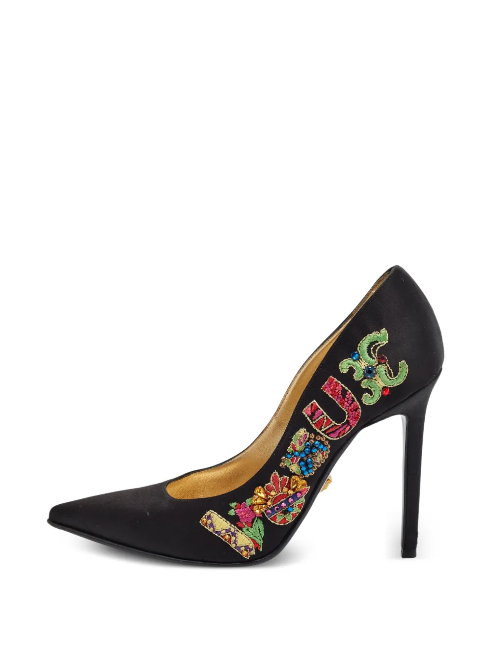 Versace Pre-Owned escarpins brodés à bout pointu - Noir Versace Pre-Owned escarpins brodés à bout pointu - Noir