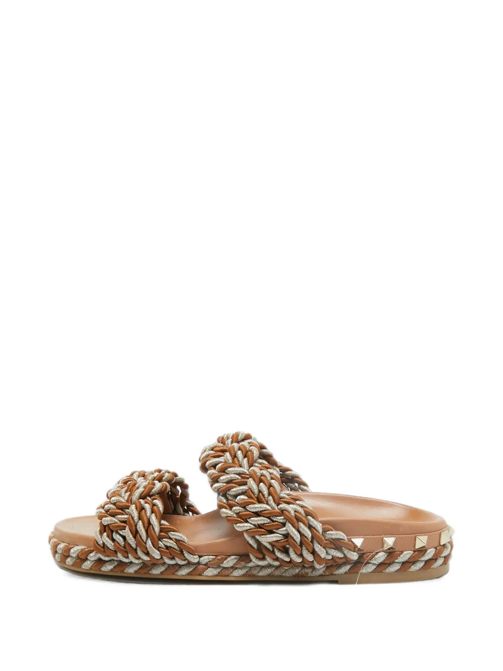 Valentino Garavani Pre-Owned Rockstud rope sandals - Marrone