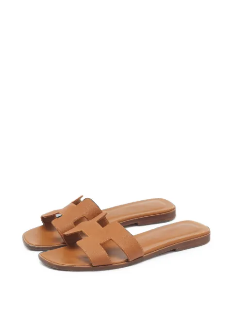 Hermès Pre-Owned Oran leather slides