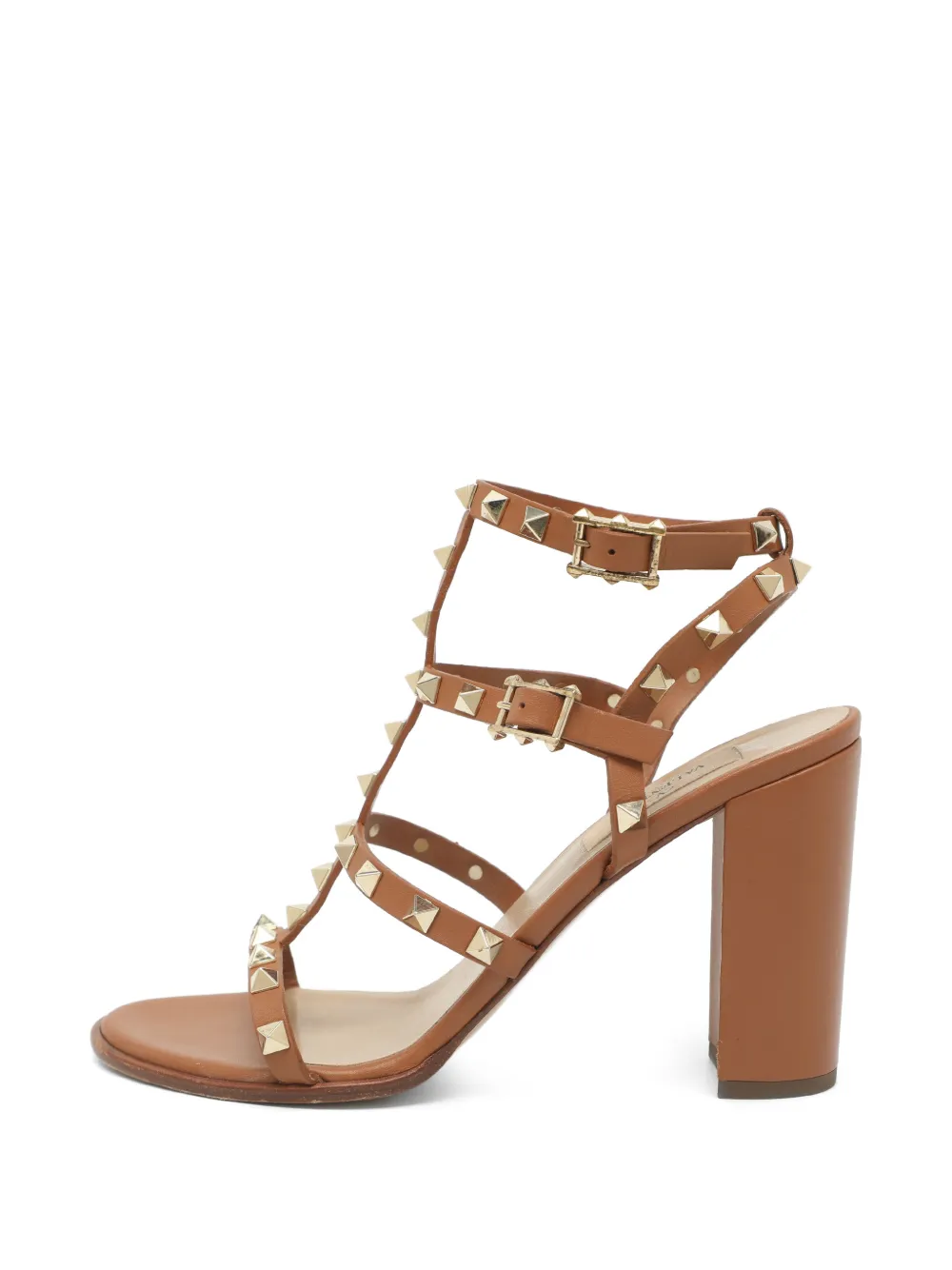 Valentino Garavani Pre-Owned Rockstud caged sandals - Marrone