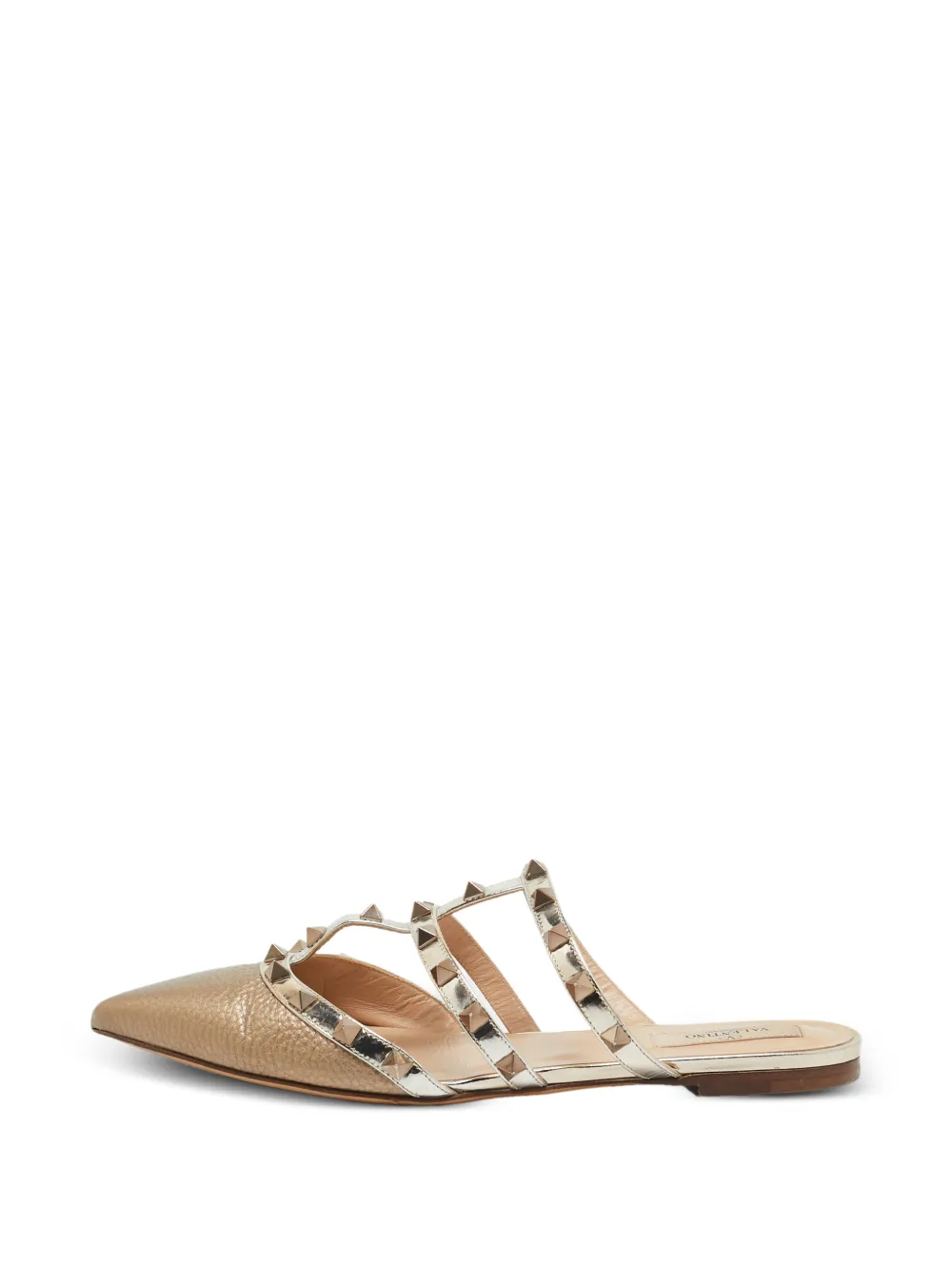 Valentino Garavani Pre-Owned Rockstud caged mules - Oro