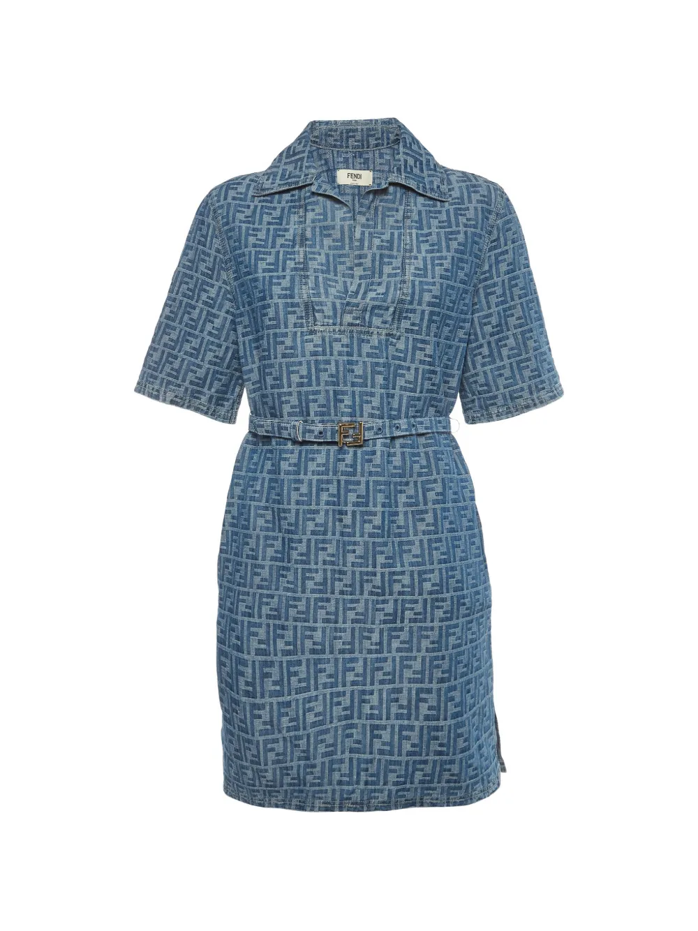 Fendi Pre-Owned belted mini dress - Blau