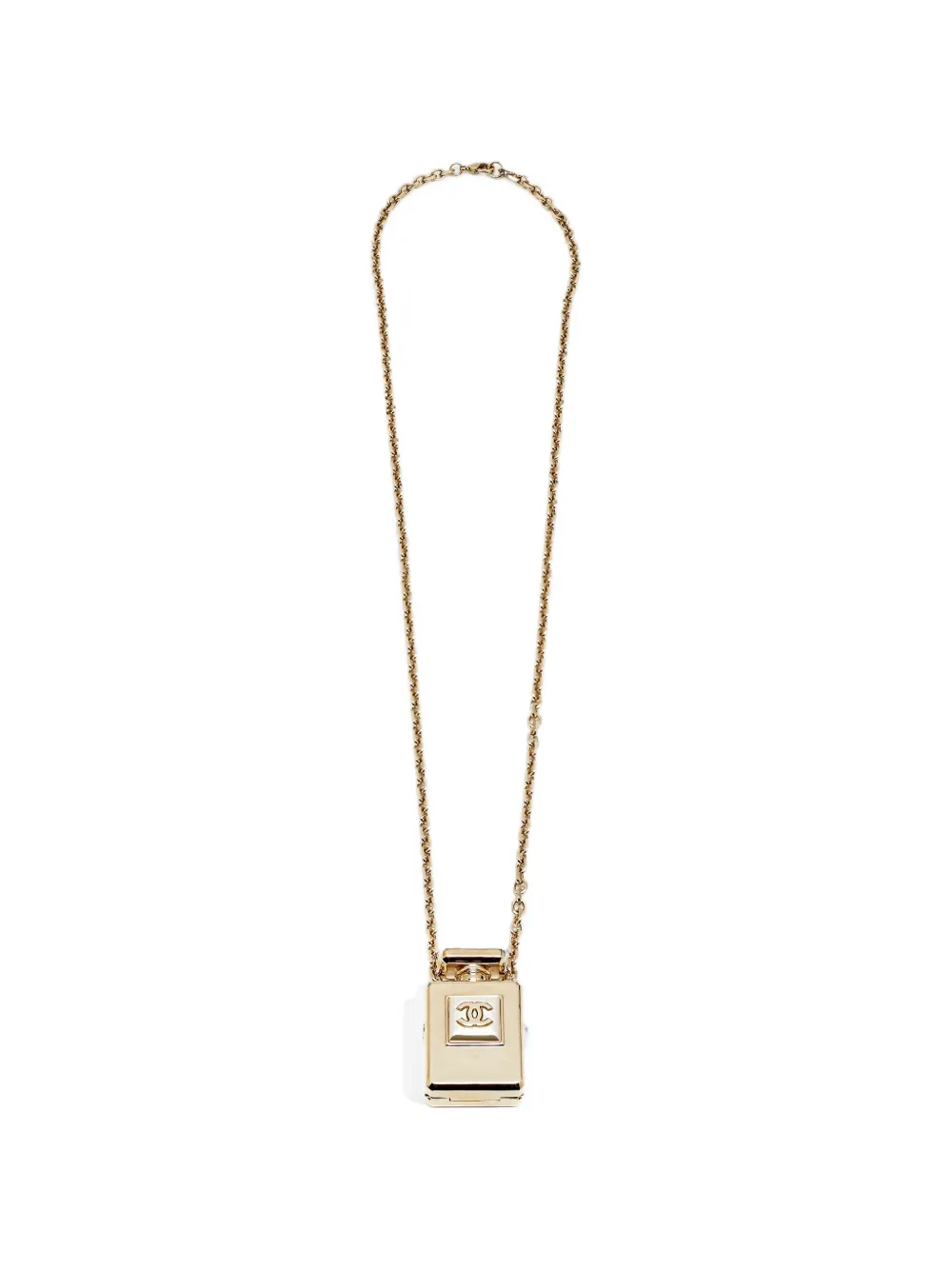 CHANEL Pre-Owned CC perfume bottle pendant necklace - Oro