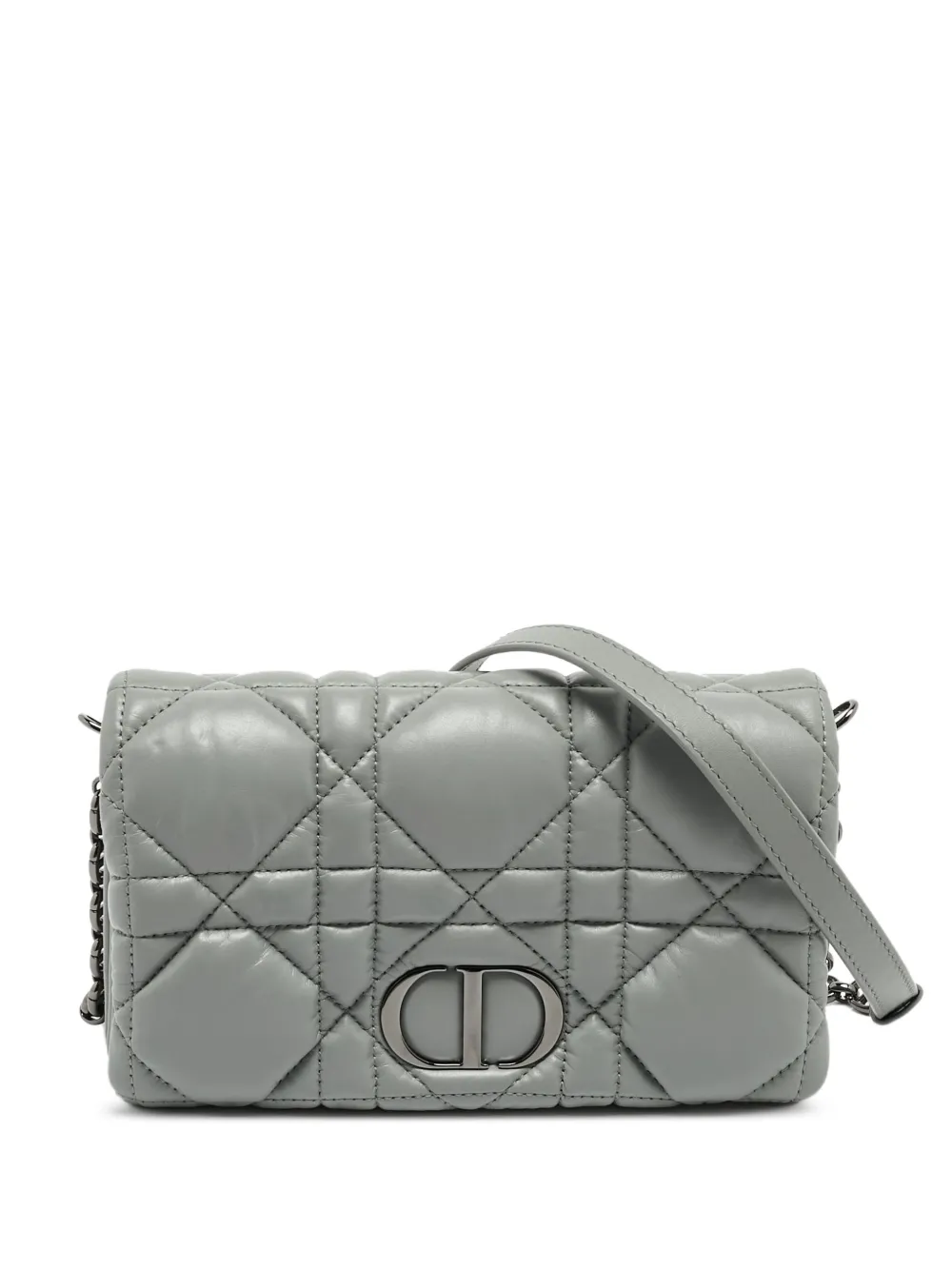 Christian Dior Pre-Owned 2022 mini Caro Macrocannage Umhängetasche - Grau